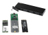StarTech.com USB-C 10Gbps to M.2 NVMe or M.2 SATA SSD Enclosure, External M.2 PCIe/SATA NGFF SSD Enclosure, Portable Aluminum Case, USB Type-C & USB-A Host Cables, For 2230/2242/2260/2280 - Højre vinkel