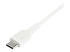 StarTech.com 2m USB A to USB C Charging Cable, Durable Fast Charge & Sync USB 2.0 to USB Type C Data Cord, Rugged TPE Jacket Aramid Fiber M/M 3A White, Samsung S10, S20, iPad Pro, Pixel - Nærbillede
