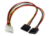 StarTech.com 12in LP4 to 2x SATA Power Y Cable Adapter - Højre vinkel