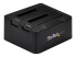 StarTech.com Dual-Bay USB 3.0 to SATA and IDE Hard Drive Docking Station, USB Hard Drive Dock, External 2.53.5 SATA III and IDE (40 pin) SSDHDD Docking Station, Hot-Swap Hard Drive Bays - Venstre vinkel
