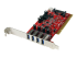 StarTech.com 4 Port PCI SuperSpeed USB 3.0 Adapter Card with SATA/SP4 Power - Venstre vinkel