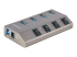 StarTech.com 4-Port Self-Powered USB-C Hub with Individual On/Off Switches, USB 3.0 5Gbps Expansion Hub w/Power Supply, Desktop/Laptop USB-C to USB-A Hub, 4x BC 1.2 (1.5A), USB Type C Hub - Højre vinkel