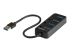 StarTech.com 4 Port USB 3.0 Hub, USB-A to 4x USB 3.0 Type-A with Individual On/Off Port Switches, SuperSpeed 5Gbps USB 3.1/USB 3.2 Gen 1, USB Bus Powered, Portable, 9.8" Attached Cable - Højre vinkel
