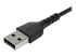 StarTech.com 1m USB A to USB C Charging Cable, Durable Fast Charge & Sync USB 2.0 to USB Type C Data Cord, Rugged TPE Jacket Aramid Fiber M/M 3A Black, Samsung S10, S20, iPad Pro, Pixel - Nærbillede