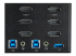StarTech.com 2 Port Triple Monitor DisplayPort KVM Switch, 4K 60Hz UHD HDR, Desktop 4K DP 1.2 KVM with 2 Port USB 3.0 Hub (5Gbps) & 4x USB 2.0 HID Ports, Audio, Hotkey Switching, TAA - Nærbillede