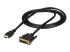 StarTech.com 6ft (1.8m) HDMI to DVI Cable, DVI-D to HDMI Display Cable (1920x1200p), Black, 19 Pin HDMI Male to DVI-D Male Cable Adapter, Digital Monitor Cable, M/M, Single Link - Højre vinkel