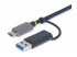 StarTech.com USB 3.0 Multi-Media Memory Card Reader, SD/microSD/CompactFlash Card Reader, Portable USB 5Gbps Card Adapter, External USB-C Card Reader with Attached USB-A Adapter - Nærbillede