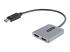StarTech.com DP to Dual HDMI MST HUB, Dual HDMI 4K 60Hz, DisplayPort Multi Monitor Adapter with 1ft (30cm) Cable, DP 1.4 Multi Stream Transport Hub, DSC | HBR3, DP to 2x HDMI Ports - Venstre vinkel