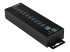 StarTech.com 10 Port USB Hub with Power Adapter, Surge Protection, Metal Industrial USB 3.0 Data Transfer Hub, Din Rail, Wall or Desk Mountable, High Speed USB 3.1/ USB 3.2 Gen 1 5Gbps Hub - Tilbage