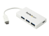 StarTech.com 4 Port USB C Hub with 1x USB-C & 3x USB-A Ports (SuperSpeed 5Gbps), USB Bus Powered, Compact Portable/Laptop USB 3.0 Adapter Hub, USB 3.1 Gen 1/USB 3.2 Gen 1 Type-C Hub, White - Højre vinkel