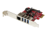 StarTech.com 3 Port PCI Express USB 3.0 Card + Gigabit Ethernet - Højre vinkel