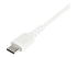 StarTech.com 1m USB A to USB C Charging Cable, Durable Fast Charge & Sync USB 2.0 to USB Type C Data Cord, Rugged TPE Jacket Aramid Fiber M/M 3A White, Samsung S10, S20, iPad Pro, Pixel - Nærbillede