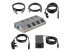 StarTech.com 4-Port Self-Powered USB-C Hub with Individual On/Off Switches, USB 3.0 5Gbps Expansion Hub w/Power Supply, Desktop/Laptop USB-C to USB-A Hub, 4x BC 1.2 (1.5A), USB Type C Hub - Venstre vinkel